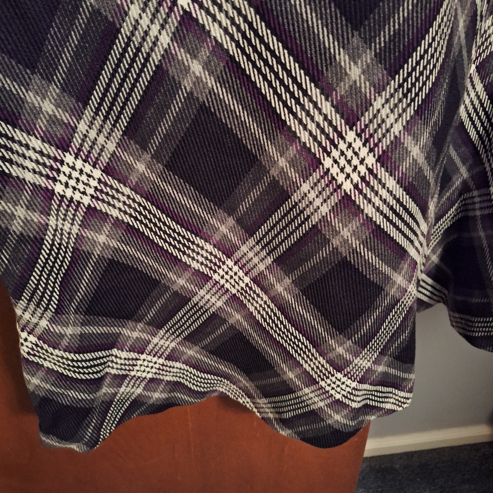 East 5th Women's Plaid A-Line Maxi Skirt - Black/White/Purple Size 14 - Picture 5 of 6